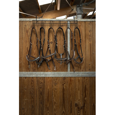 Trensenhalter Hippotonic 6 Plätze, mit Haken Schwarz Trensenhalter Hippotonic 6 Plätze, mit Haken Schwarz