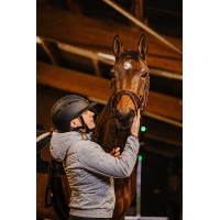 Equithème Agris Reithelm mit breitem Visier Silberschwarz