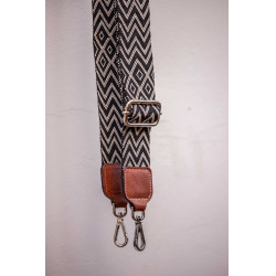 Schulterriemen Pénélope Schwarz / Ecru