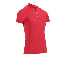 Poloshirt Equithème Emma Kurzarm Kirsche Rot