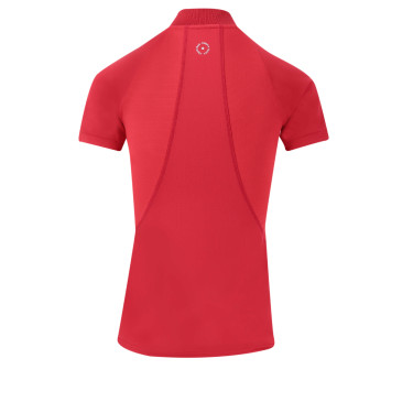 Poloshirt Equithème Emma Kurzarm Kirsche Rot