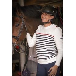 Pullover Pénélope x Saint James Maelle Ecru / Marine / Rot Motive