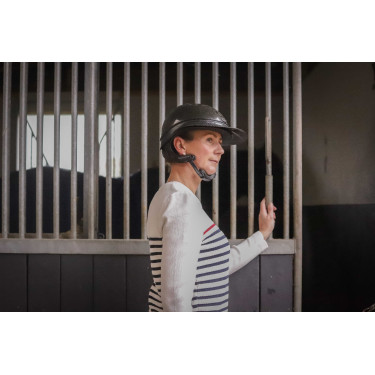 Pullover Pénélope x Saint James Maelle Ecru / Marine / Rot Motive