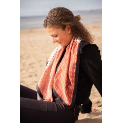 Schal Pénélope Mya Ecru / Rostfarben Weiß