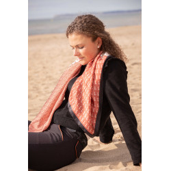 Schal Pénélope Mya Ecru / Rostfarben Weiß