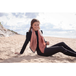 Schal Pénélope Mya Ecru / Rostfarben Weiß