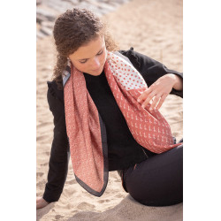 Schal Pénélope Mya Ecru / Rostfarben Weiß