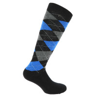 Equithème Argyle Damen Socken Schwarz / Blau