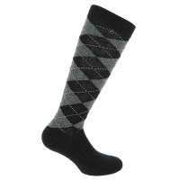 Equithème Argyle Damen Socken Schwarz / Grau