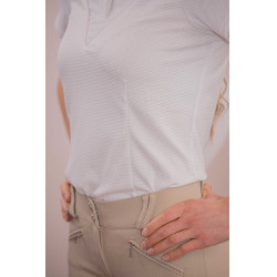 Turnierpolo Pénélope Las Honey Kurzarm Weiß Weiß