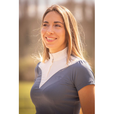 Turnierpolo Pénélope Las Honey Kurzarm Beringsee Blau