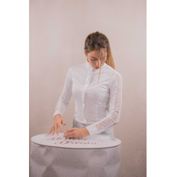 Wettkampf-Poloshirt Pénélope Las Honey langärmelig Weiß Weiß