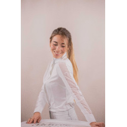 Wettkampf-Poloshirt Pénélope Las Honey langärmelig Weiß Weiß