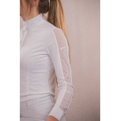 Wettkampf-Poloshirt Pénélope Las Honey langärmelig Weiß Weiß