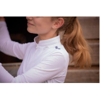Wettkampf-Poloshirt Pénélope Séville Mesh langärmelig Weiß Weiß Wettkampf-Poloshirt Pénélope Séville Mesh langärmelig Weiß Weiß