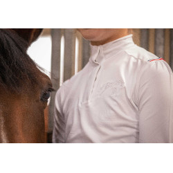 Wettkampf-Poloshirt Eden by PL Bruges Weiß / Band blau weiß rot Weiß Wettkampf-Poloshirt Eden by PL Bruges Weiß / Band blau weiß rot Weiß