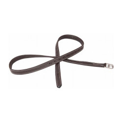 Luxus-Steigbügelriemen fein T de T Dunkelbraun / Weiß