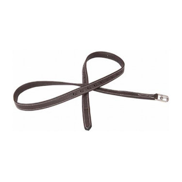 Luxus-Steigbügelriemen fein T de T Dunkelbraun / Weiß