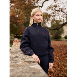 LeMieux Pullover mit Viertelreißverschluss Kate Young Rider Marine / Cranberry Marineblau