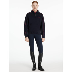 LeMieux Pullover mit Viertelreißverschluss Kate Young Rider Marine / Cranberry Marineblau