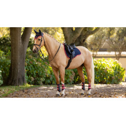 LeMieux Wildleder GP Square Schabracke Marine / Cranberry Marineblau
