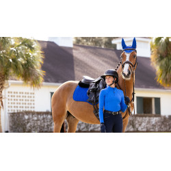 LeMieux Reflective Suede Close Contact Square Schabracke Benetton Blau