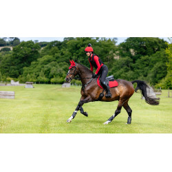 LeMieux Reflective Suede Close Contact Square Schabracke Chilli Rot