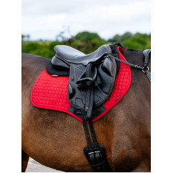 LeMieux Reflective Suede Close Contact Square Schabracke Chilli Rot