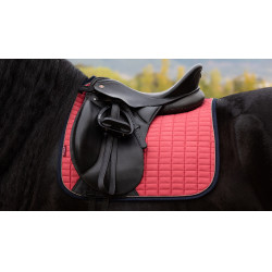 LeMieux Suede Dressage Square Reflective Cranberry Rosa