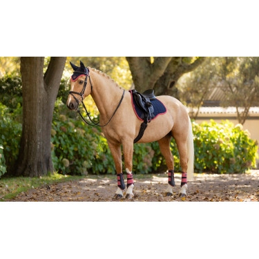 LeMieux Reflektierendes Wildleder Unisex GP Schabracke Marine / Cranberry Marineblau