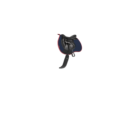 LeMieux Reflektierendes Wildleder Unisex GP Schabracke Marine / Cranberry Marineblau