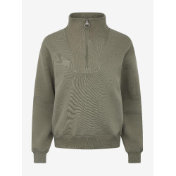 LeMieux Pullover Damen Keira mit Viertelreißverschluss Rosmarin Gr&uuml;n