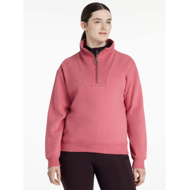 LeMieux Pullover Damen Keira mit Viertelreißverschluss Cranberry Rosa