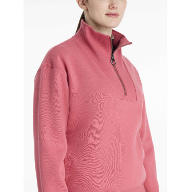 LeMieux Pullover Damen Keira mit Viertelreißverschluss Cranberry Rosa