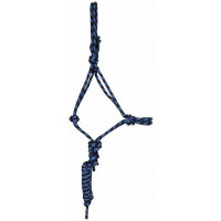 Knotenhalfter + Führstrick T de T Marine / Himmelblau