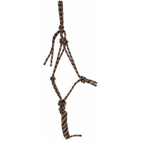 Knotenhalfter + Führstrick T de T Braun / Beige