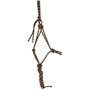 Knotenhalfter + Führstrick T de T Braun / Beige Knotenhalfter + Führstrick T de T Braun / Beige