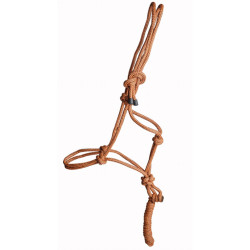 Knotenhalfter + Führstrick T de T Braun / Orange