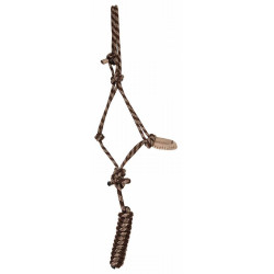 Ethologisches Komfort-Halfter + Führstrick T de T Braun / Beige gemischt Ethologisches Komfort-Halfter + Führstrick T de T Braun / Beige gemischt