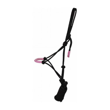 Ethologisches Komfort-Halfter + Führstrick T de T Schwarz / Rosa Ethologisches Komfort-Halfter + Führstrick T de T Schwarz / Rosa