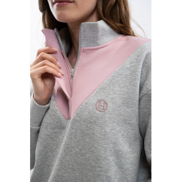 Harcour Ambre Sweatshirt Meliertes Grau / Hellrosa