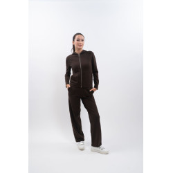 Reißverschluss-Sweatshirt Strick Harcour Amelie Kakao Braun