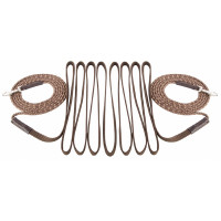 Lange Zügel T de T Seil und Gurt Dunkelbraun / Beige
