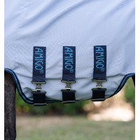 Horseware-Decke mit reißfestem Amigo-Halsteil für Mini Kreide / Marine / Rosa Weiß Horseware-Decke mit reißfestem Amigo-Halsteil für Mini Kreide / Marine / Rosa Weiß