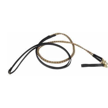 Deutsche Zügel aus Seil und Leder T de T Braun / Beige