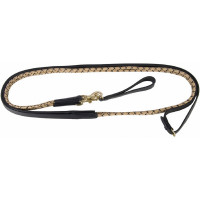 Deutsche Zügel aus Seil und Leder T de T Schwarz / Beige