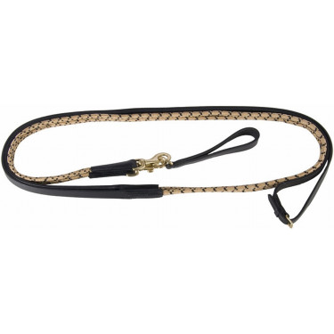 Deutsche Zügel aus Seil und Leder T de T Schwarz / Beige