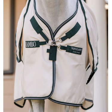 Komplettdecke Horseware Rambo Hoody Pony 0g Kreide / Jägergrün / Silber Komplettdecke Horseware Rambo Hoody Pony 0g Kreide / Jägergrün / Silber