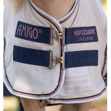 Fliegendecke Horseware Amigo Bug Rug Petite 0g Silber / Zitrone / Marine / Rosa / Blau