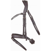 Bridon têtière anatomique Hopper T de T strass Marron / argent